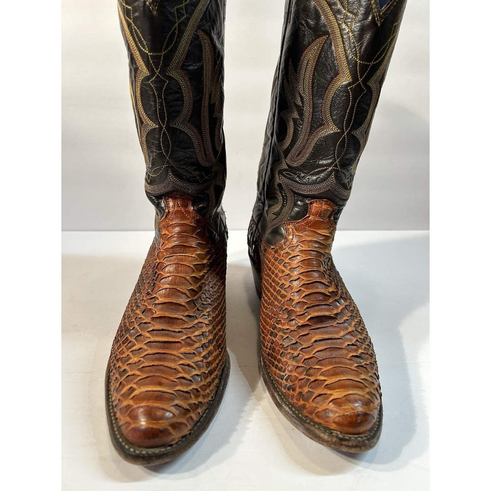 Justin 6016 USA Made Genuine Python Snakeskin Western Cowboy Boots Men's 9D